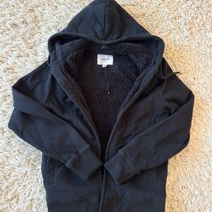 Goodfellow & Co Black Sherpa-Lined Zip Hoodie